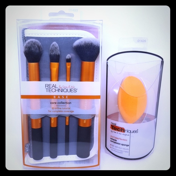 Other - Real Techniques Makeup Brush Set + Miracle Sponge